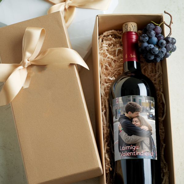 Personalizējama uzlīme ar bildi Laimīgu Valentīna dienu V07