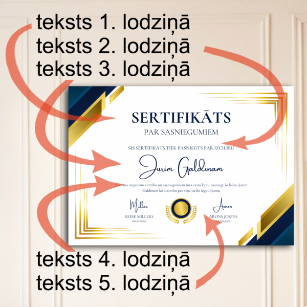 personalizējams Diploms vai Sertifikāts ar gaišu fonu S08