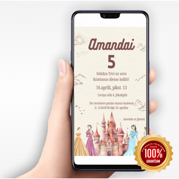 Digitālais ielūgums  "Princeses"