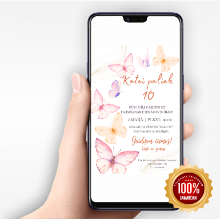 Digitālais ielūgums "Taureņi"