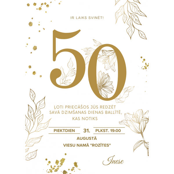 Personalizējams ielūgums "Laiks svinēt"