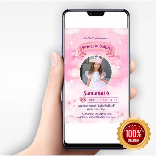 Digitālais ielūgums "Princešu ballīte"