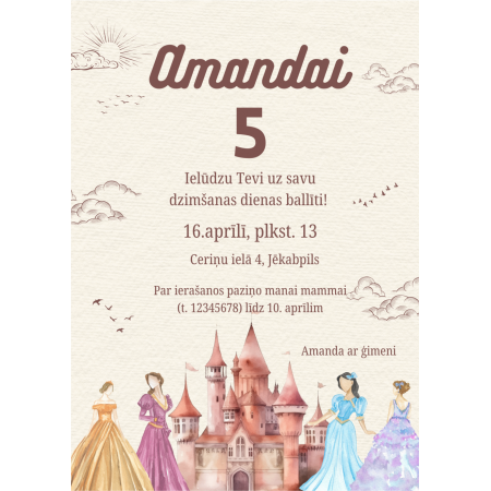 Ielūgums "Princeses"