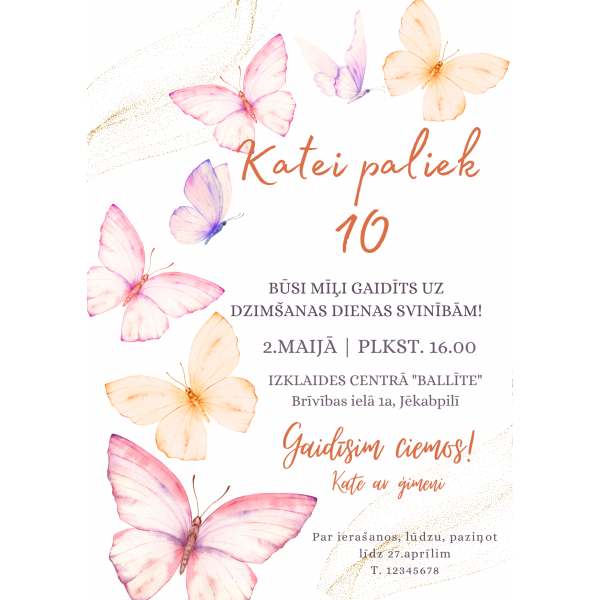 Ielūgums "Taureņi"