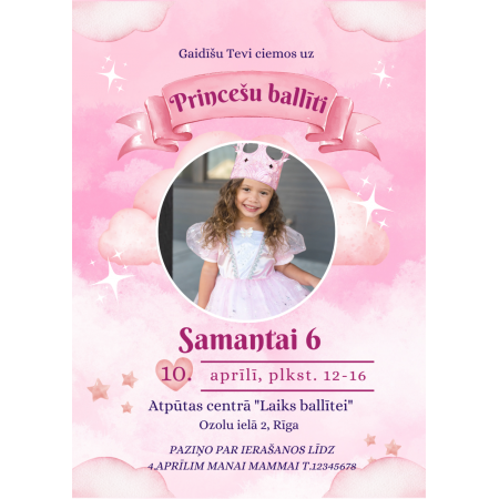 Ielūgums "Princešu ballīte"