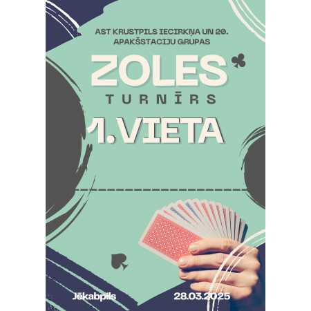 Diploms "Zoles turnīrs"