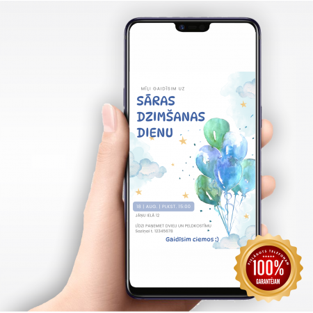 Digitālais ielūgums "Baloni"