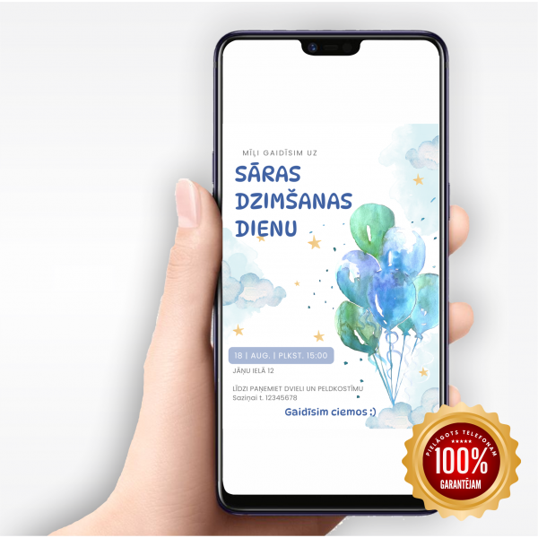 Digitālais ielūgums "Baloni"