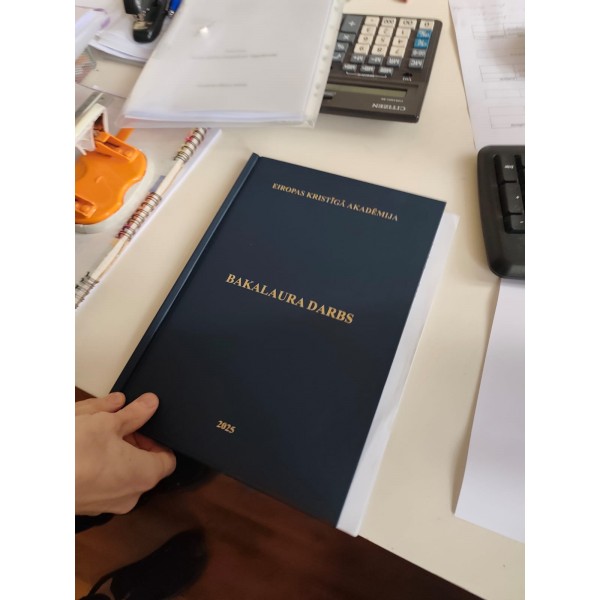 Diplomdarbu iesiešana cietos vākos ar apdruku